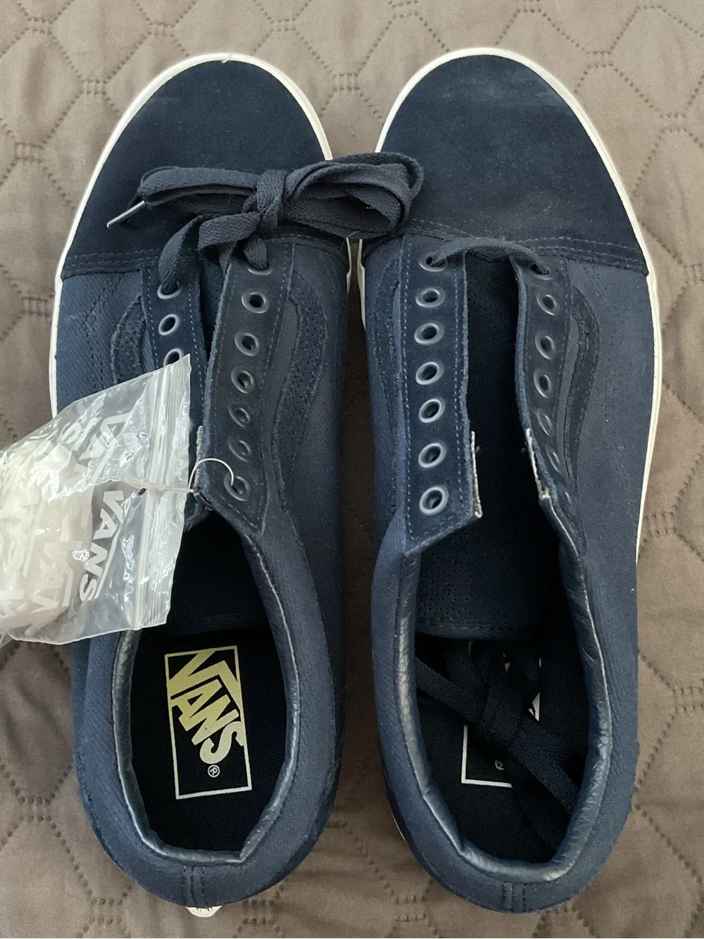 Vans Old Skool Sneakers 11.5 Men Navy Dark Blue Canvas Suede Skate Shoes